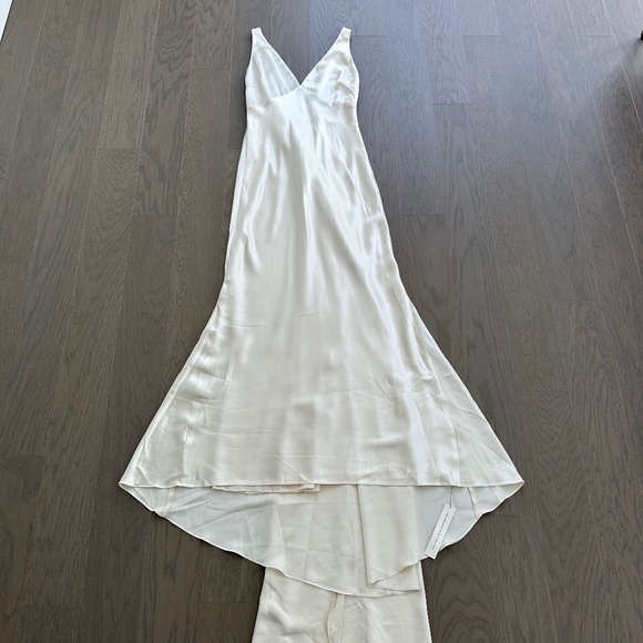 Reformation Margot Wedding Dress Gown Silk Satin Ivory Mermaid Train With Tags 6 - Picture 2 of 14